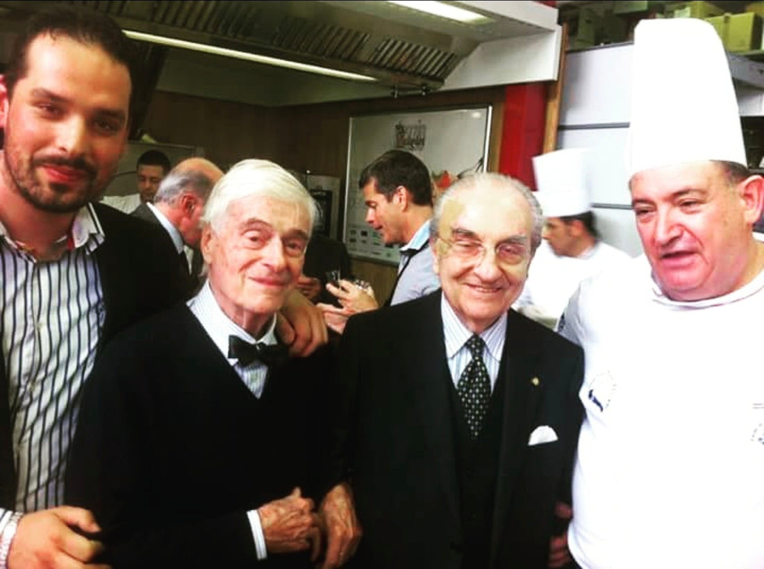 Rino Lionetti con il Maestro Gualtiero Marchesi e lo chef Salvatore Riontino