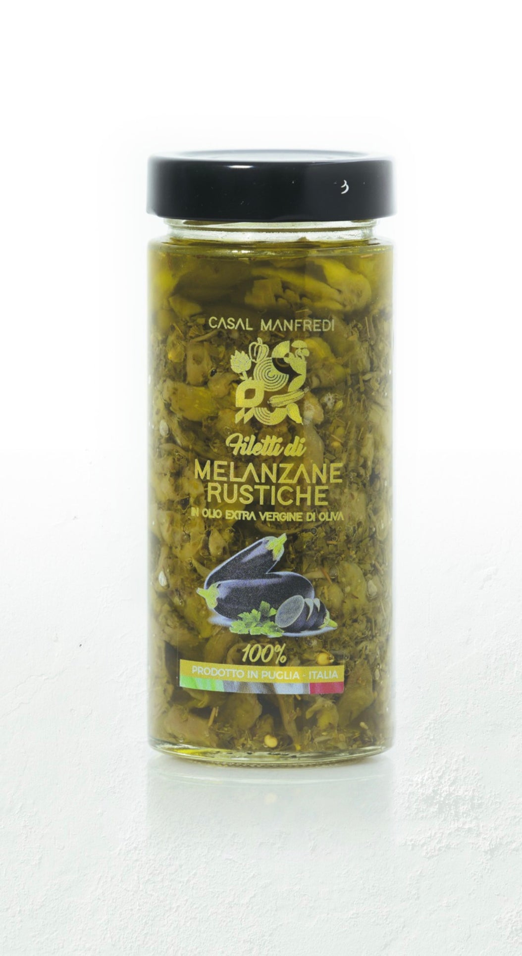 Melanzane rustiche a filetti in olio extravergine d'oliva