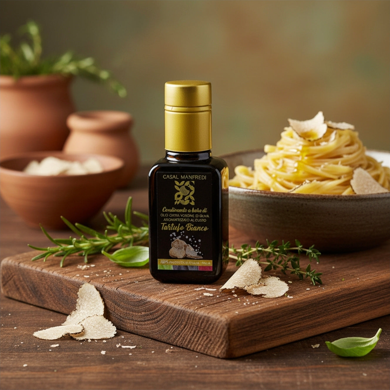 Olio Extravergine Aromatizzato al Tartufo Bianco – Casalmanfredi